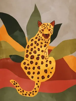 KIT 2 QUADROS DECORATIVOS - BEAUTIFUL AND TROPICAL CAT BY TAS